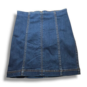 NWT Free People Modern Femme High Rise Denim Mini Skirt Sz. 2 Dark Wash